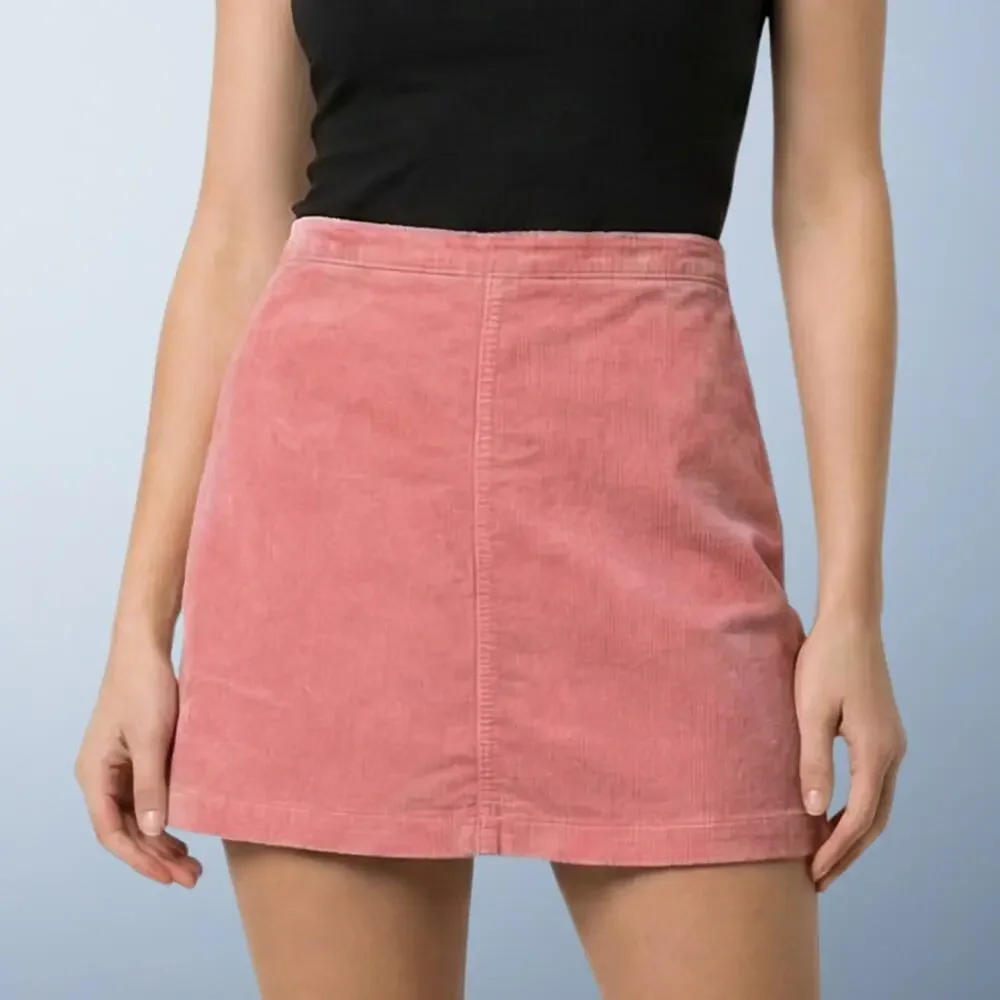 Forever 21 Dusty Rose Corduroy High-Waisted A-Line Mini Skirt Size Large